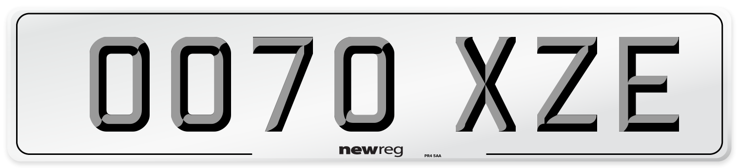 OO70 XZE Number Plate from New Reg